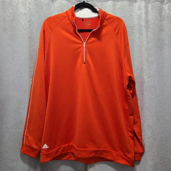 Adidas Orange Quarter-Zip Pullover - Picture 10 of 11